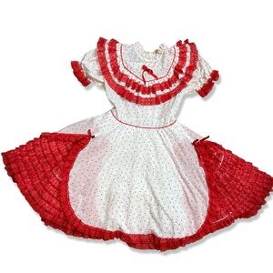 VINTAGE LULUS FASHIONS Girls Ruffle Country Style Star and Moons Dress
